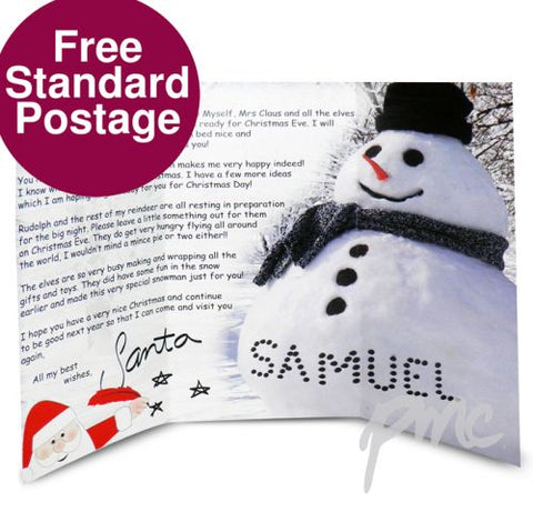 Personalised Snowman Letter From Santa