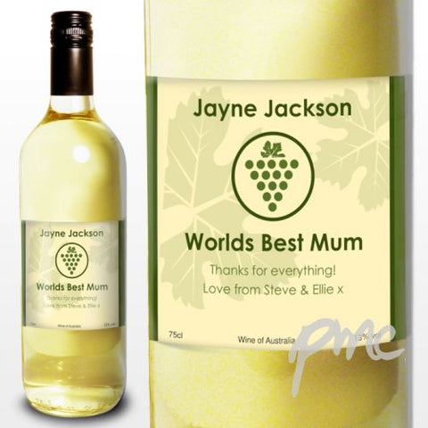 Personalised White Wine Grape Label