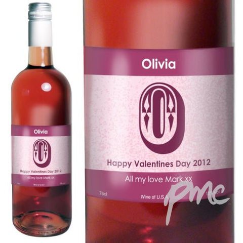 Personalised Rose Wine Letter Label with Gift Box