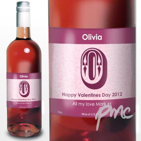 Personalised Rose Wine Letter Label