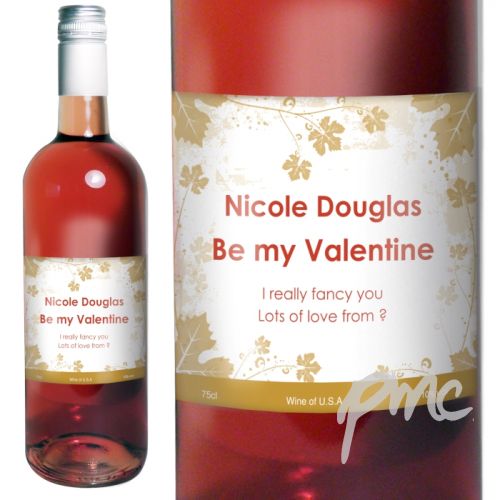 Personalised Rose Wine Ivy Label with Gift Box