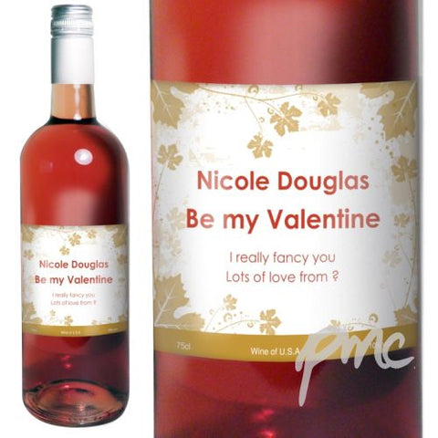 Personalised Rose Wine Ivy Label with Gift Box