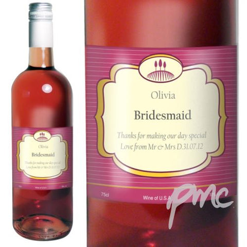 Personalised Rose Wine Classic Label with Gift Box
