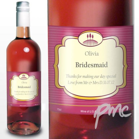 Personalised Rose Wine Classic Label