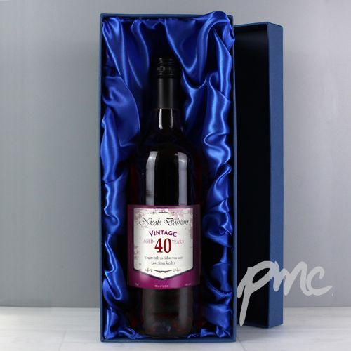 Personalised Rose Wine Vintage Age Label with Gift Box