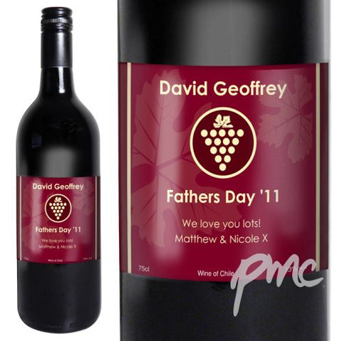 Personalised Red Wine Grape Label