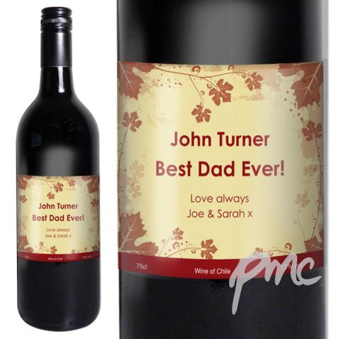 Personalised Red Wine Ivy Label