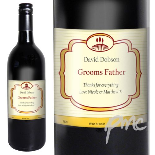 Personalised Red Wine Classic Label with Gift Box