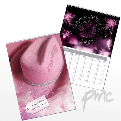 Personalised Pink Girls A4 Wall Calendar