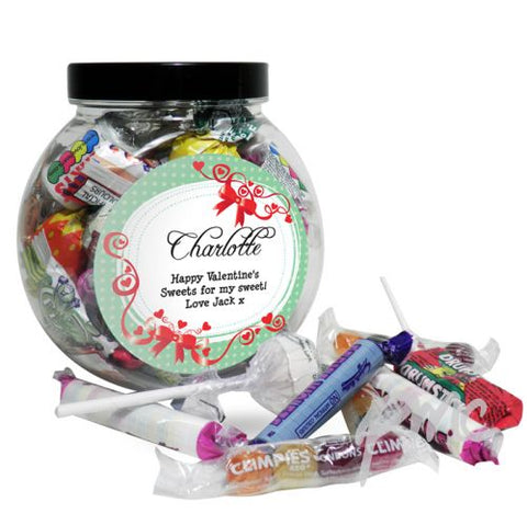 Personalised Red Ribbon Sweet Jar