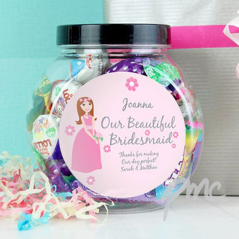 Personalised Fabulous Bridesmaid Sweet Jar
