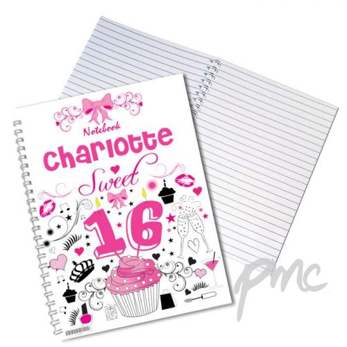 Personalised Sweet 16 A5 Notebook