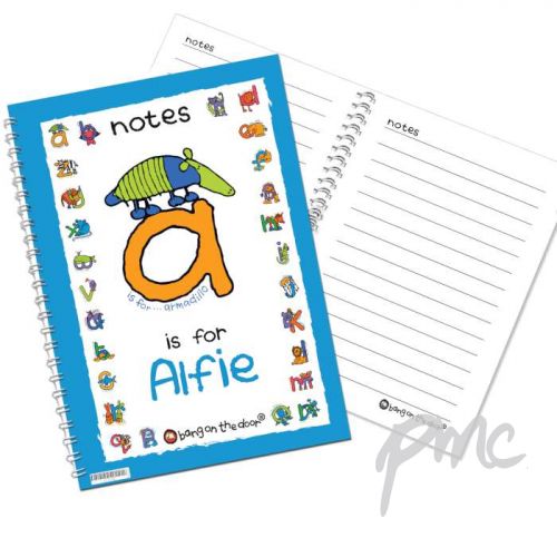 Personalised Bang On The Door Animal Alphabet Boys A5 Notebook