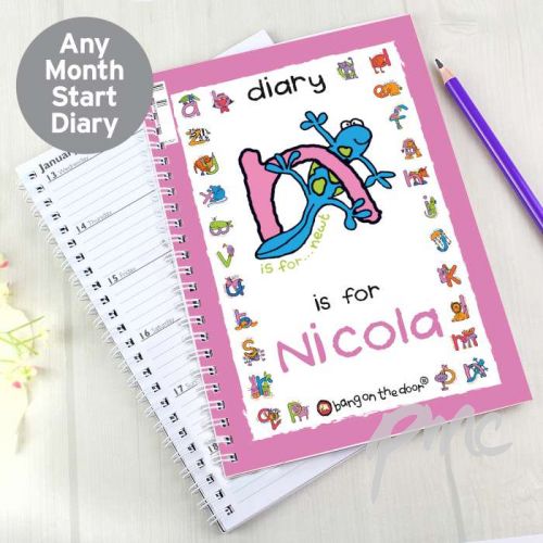 Personalised Bang On The Door Animal Alphabet Girls A5 Diary
