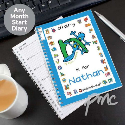 Personalised Bang On The Door Animal Alphabet Boys A5 Diary