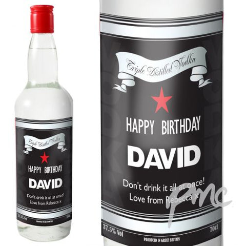 Personalised Classic Black & Silver Vodka