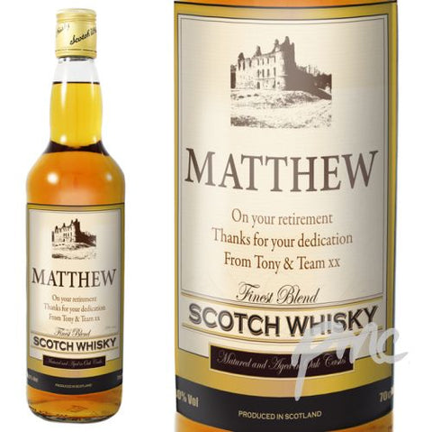 Personalised Traditional Castle Whisky with Gift Box