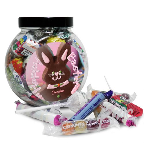 Personalised Pink Bunny Sweet Jar