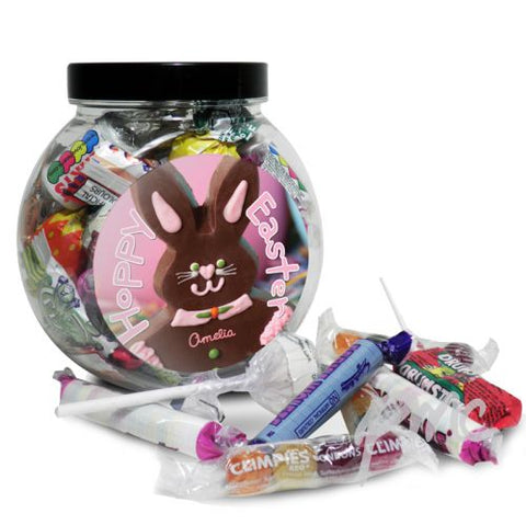 Personalised Pink Bunny Sweet Jar