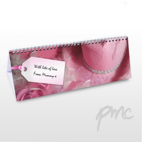 Personalised Girls Pink Desk Calendar