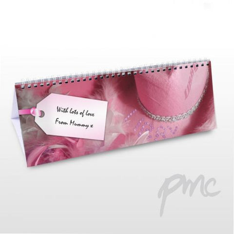 Personalised Girls Pink Desk Calendar