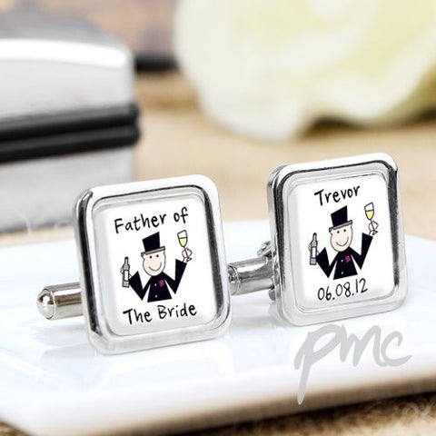 Personalised Cartoon Wedding Cufflinks