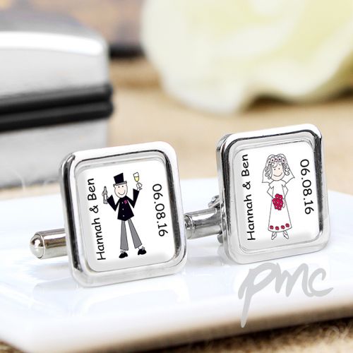 Personalised Cartoon Couple Cufflinks