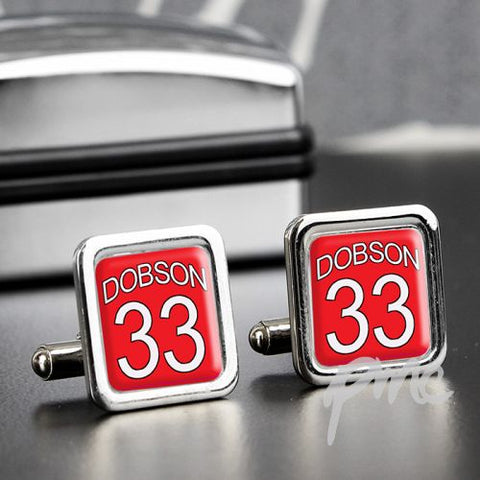 Personalised Red Football Shirt Cufflinks