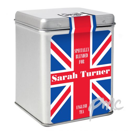 Personalised Union Jack Tea & Tin