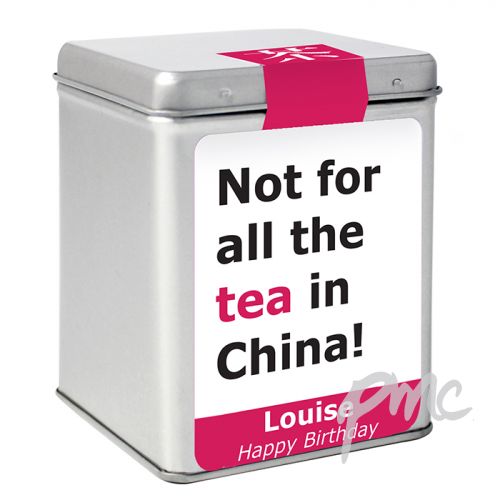 Personalised China Slogan Tea & Tin
