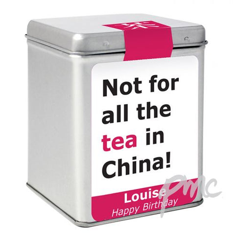 Personalised China Slogan Tea & Tin