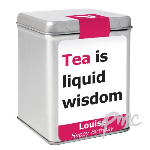 Personalised Liquid Wisdom Slogan Tea & Tin