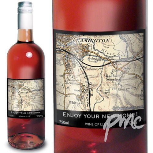 Personalised 1896 - 1904 Revised New Map Rose Wine