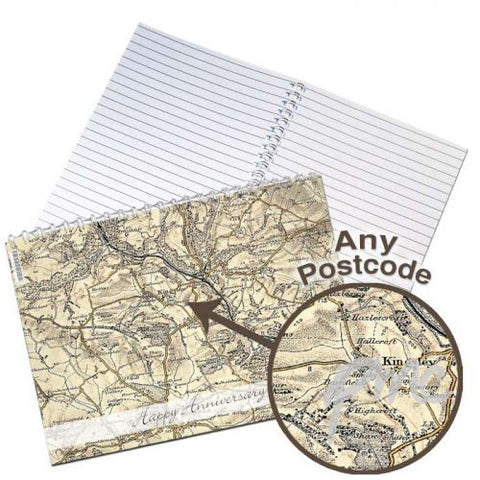 Personalised 1896 - 1904 Revised New Map A5 Notebook