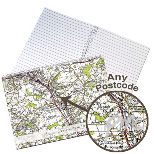 Personalised 1945 - 1948 New Popular Map A5 Notebook