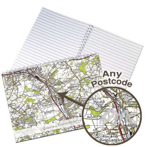 Personalised 1945 - 1948 New Popular Map A5 Notebook