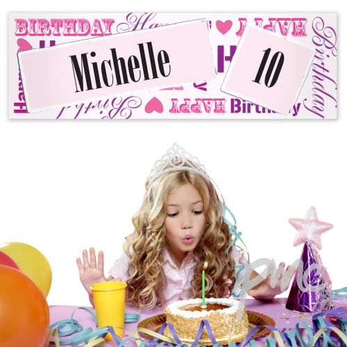 Personalised Female Birthday Age Banner
