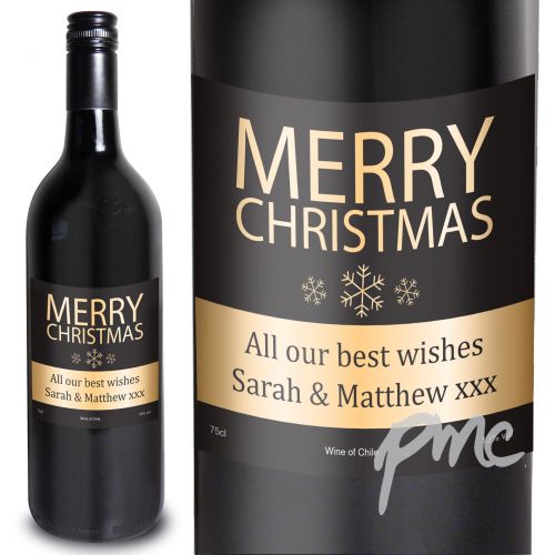Personalised Merry Christmas Red Wine