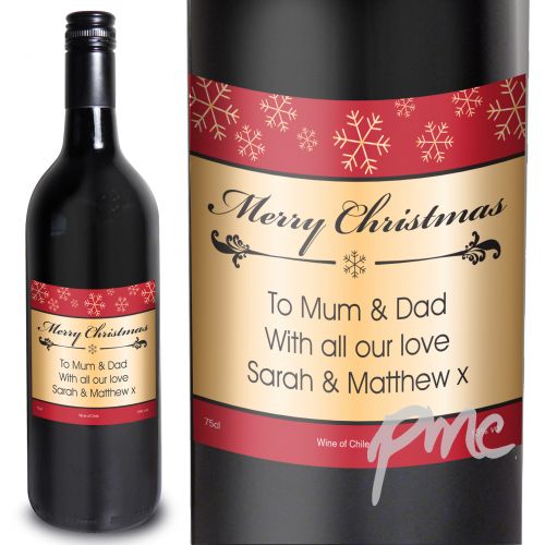 Personalised Snowflakes Red Wine