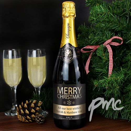 Personalised Merry Christmas Champagne