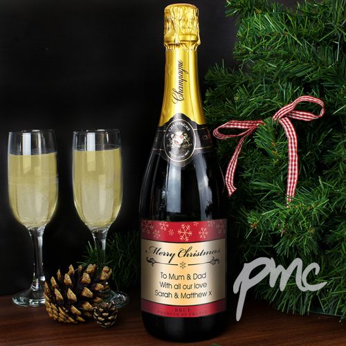 Personalised Snowflakes Champagne