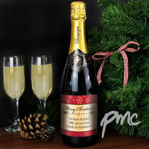 Personalised Snowflakes Champagne