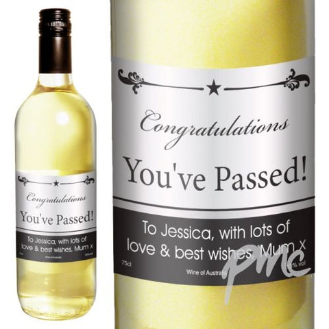 Personalised Black Border White Wine