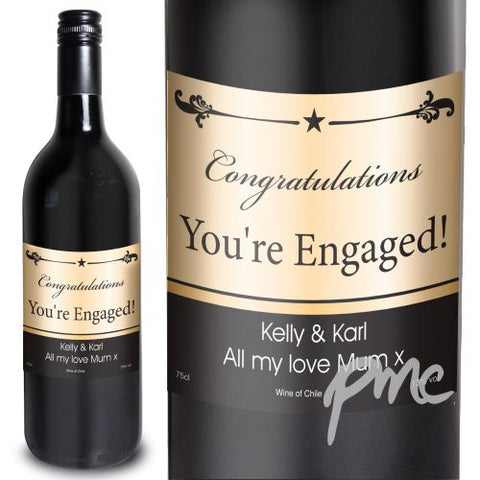 Personalised Black Border Red Wine