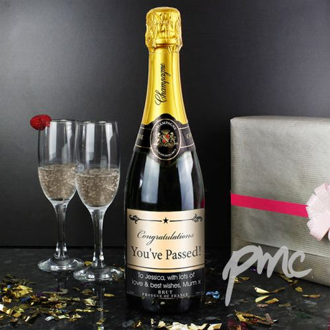 Personalised Black Border Champagne