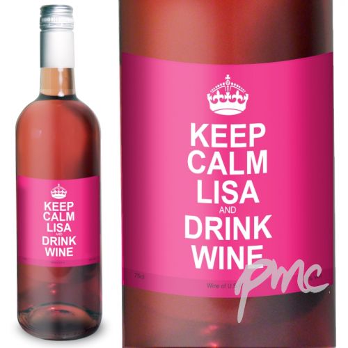 Personalised Keep Calm Rose Wine