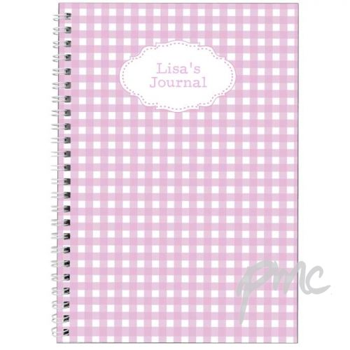 Personalised Girly Gingham A5 Notebook