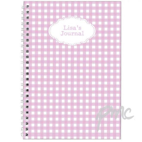 Personalised Girly Gingham A5 Notebook