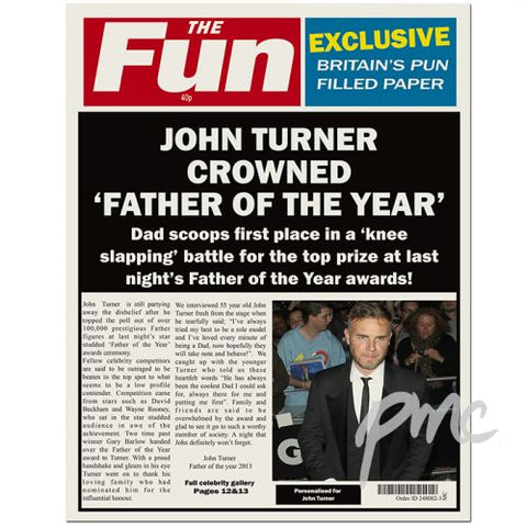 Personalised THE FUN Dad Spoof Newspaper