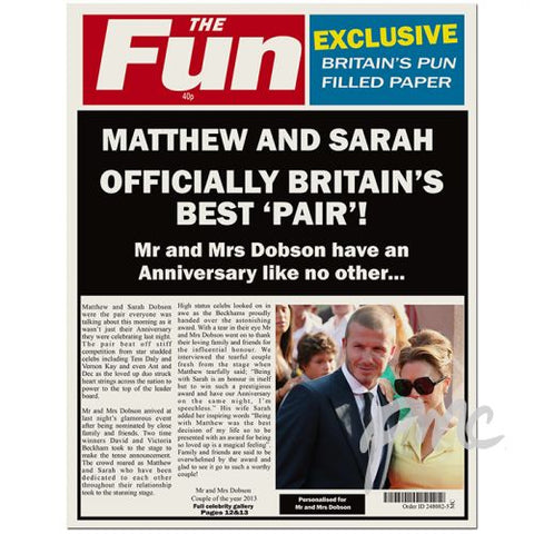 Personalised THE FUN Anniversary Spoof Newspaper
